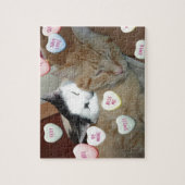 バレンタインデーの猫 ジグソーパズル (縦)