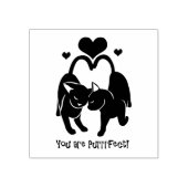 バレンタインデーの猫 ラバースタンプ (インプリント)