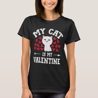 バレンタインデーの猫 可愛い猫のバレンタインデザイン Tシャツ