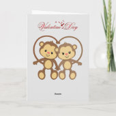 バレンタインデーの猿の折り紙ハガキ シーズンカード (裏面)