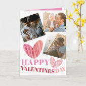 バレンタインデーの現代的なピンクのハート カード (黄色い花)