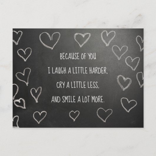 バレンタインデーの理由は黒板 ポストカード (正面)