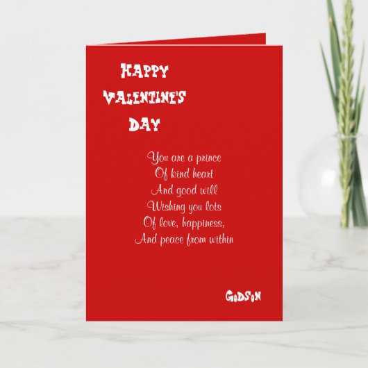 バレンタインデーの私のゴッドソン シーズンカード (正面)