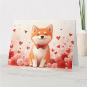 バレンタインデーの秋田犬 カード (正面)