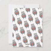 バレンタインデーの素敵なフクロウの先生へのバレンタイン シーズンカード (裏面)