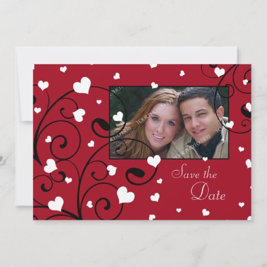 バレンタインデーの結婚式の写真の保存日付カード セーブザデート (裏面)