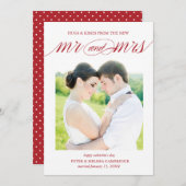 バレンタインデーの結婚式の発表の写真カード シーズンカード (正面/裏面)