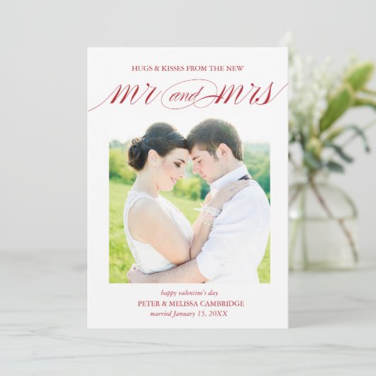 バレンタインデーの結婚式の発表の写真カード シーズンカード (スタンド正面)