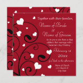 バレンタインデーの結婚式招待状の写真カード 招待状 (正面/裏面)