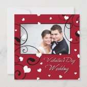 バレンタインデーの結婚式招待状の写真カード 招待状 (裏面)
