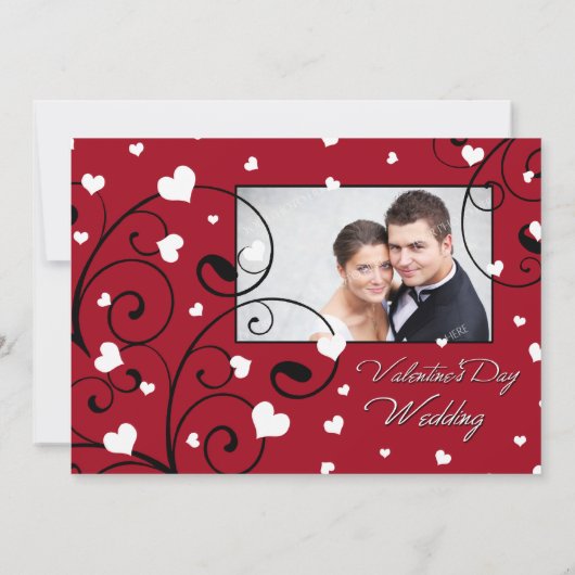バレンタインデーの結婚式招待状の写真カード 招待状 (裏面)
