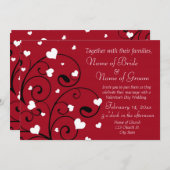 バレンタインデーの結婚式招待状の写真カード 招待状 (正面/裏面)