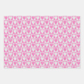 バレンタインデーの結婚式 ピンク 白 グリッター ハート ラッピングペーパーシート (正面)