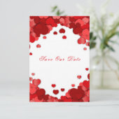 バレンタインデーの結婚式 赤いハート セーブザデート (スタンド正面)