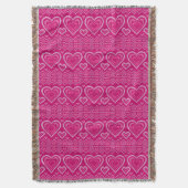 バレンタインデーの編まれたパターン2 スローブランケット (正面縦)