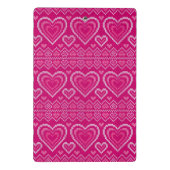 バレンタインデーの編まれたパターン2 ミニクリップボード (裏面)