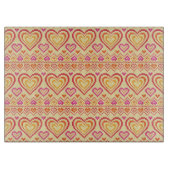 バレンタインデーの編まれたパターン カッティングボード (正面)