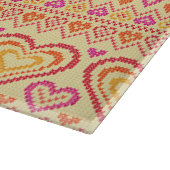 バレンタインデーの編まれたパターン カッティングボード (角)