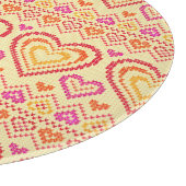 バレンタインデーの編まれたパターン カッティングボード (角)