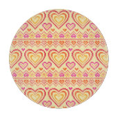 バレンタインデーの編まれたパターン カッティングボード (正面)