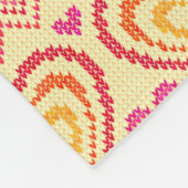 バレンタインデーの編まれたパターン フリースブランケット (角)