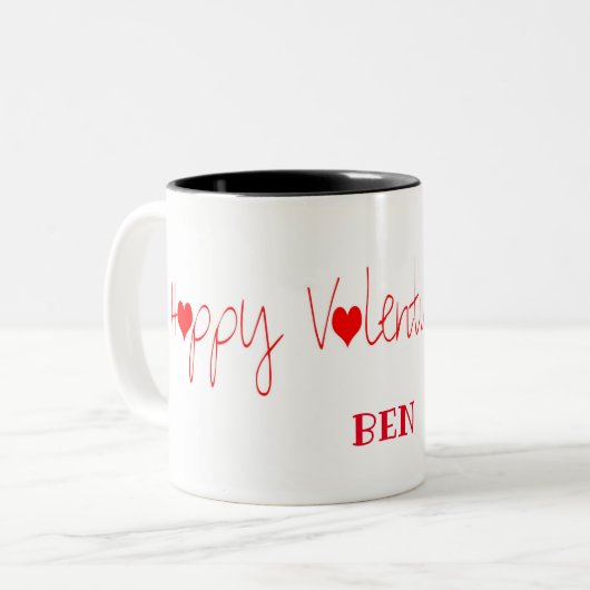 バレンタインデーの美しい塩2トーンコーヒー ツートーンマグカップ (正面左)