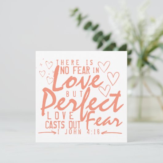 バレンタインデーの聖句： ヨハネの第一手紙 4:18 シーズンカード (スタンド正面)