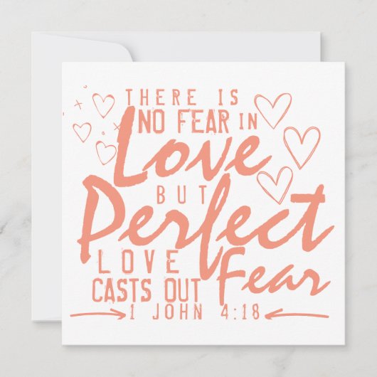 バレンタインデーの聖句： ヨハネの第一手紙 4:18 シーズンカード (正面)