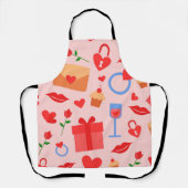 バレンタインデーの背景エプロン エプロン (正面)