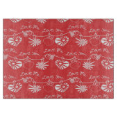 バレンタインデーの背景 カッティングボード (正面)