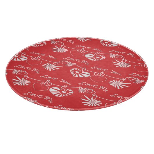 バレンタインデーの背景 カッティングボード (角)