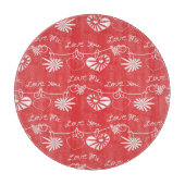 バレンタインデーの背景 カッティングボード (正面)