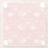 バレンタインデーの背景 ガラスコースター (裏面)