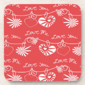 バレンタインデーの背景 コースター (正面)