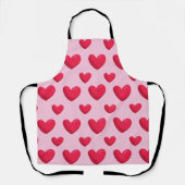 バレンタインデーの背景(ハート愛) エプロン (正面)