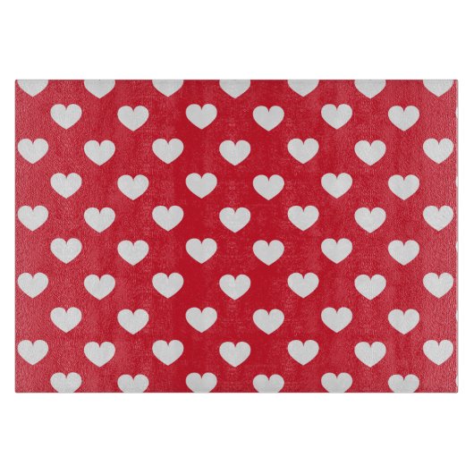 バレンタインデーの背景(ハート愛) カッティングボード (正面)