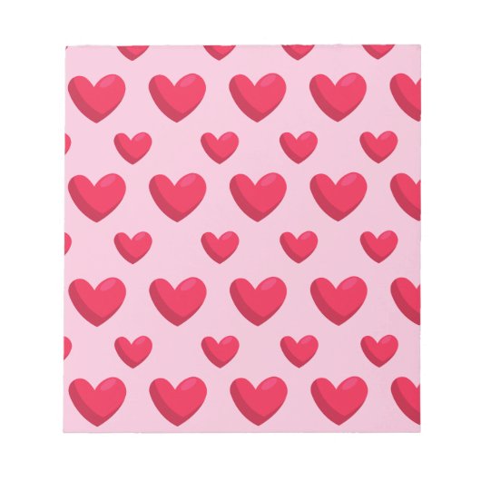 バレンタインデーの背景(ハート愛) ノートパッド (正面)