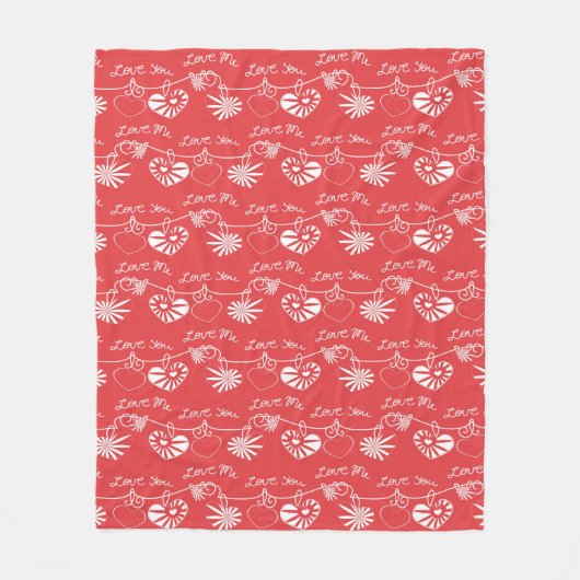 バレンタインデーの背景 フリースブランケット (正面)
