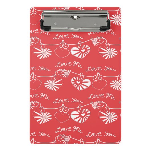 バレンタインデーの背景 ミニクリップボード (正面)