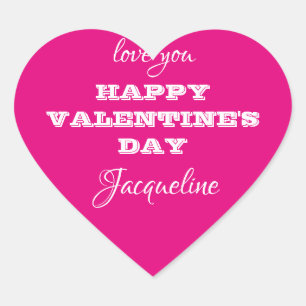 バレンタインデーの脚本名かわいいホットピンク ハートシール