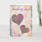バレンタインデーの色彩の鮮やかハートメッセージカスタム カード (正面)