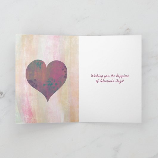 バレンタインデーの色彩の鮮やかハートメッセージカスタム カード (内部)