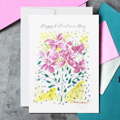 バレンタインデーの花のピンクの花束 シーズンカード