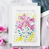 バレンタインデーの花のピンクの花束 シーズンカード