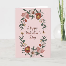 バレンタインデーの花のホリデーカード シーズンカード