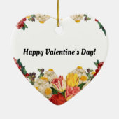バレンタインデーの花の写真 ウェディング セラミックオーナメント (裏面)