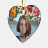 バレンタインデーの花の写真 ウェディング セラミックオーナメント (左)