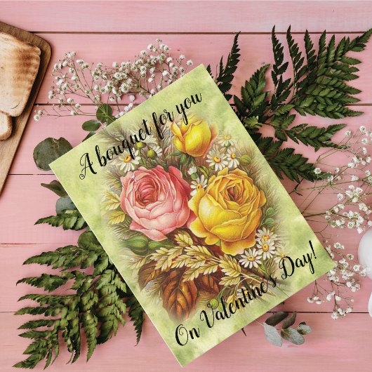 バレンタインデーの花束ビクトリアン シーズンカード