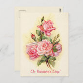 バレンタインデーの花束ビクトリアン ポストカード (正面/裏面)