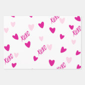 バレンタインデーの花、ハート、弓 ラッピングペーパーシート (正面3)